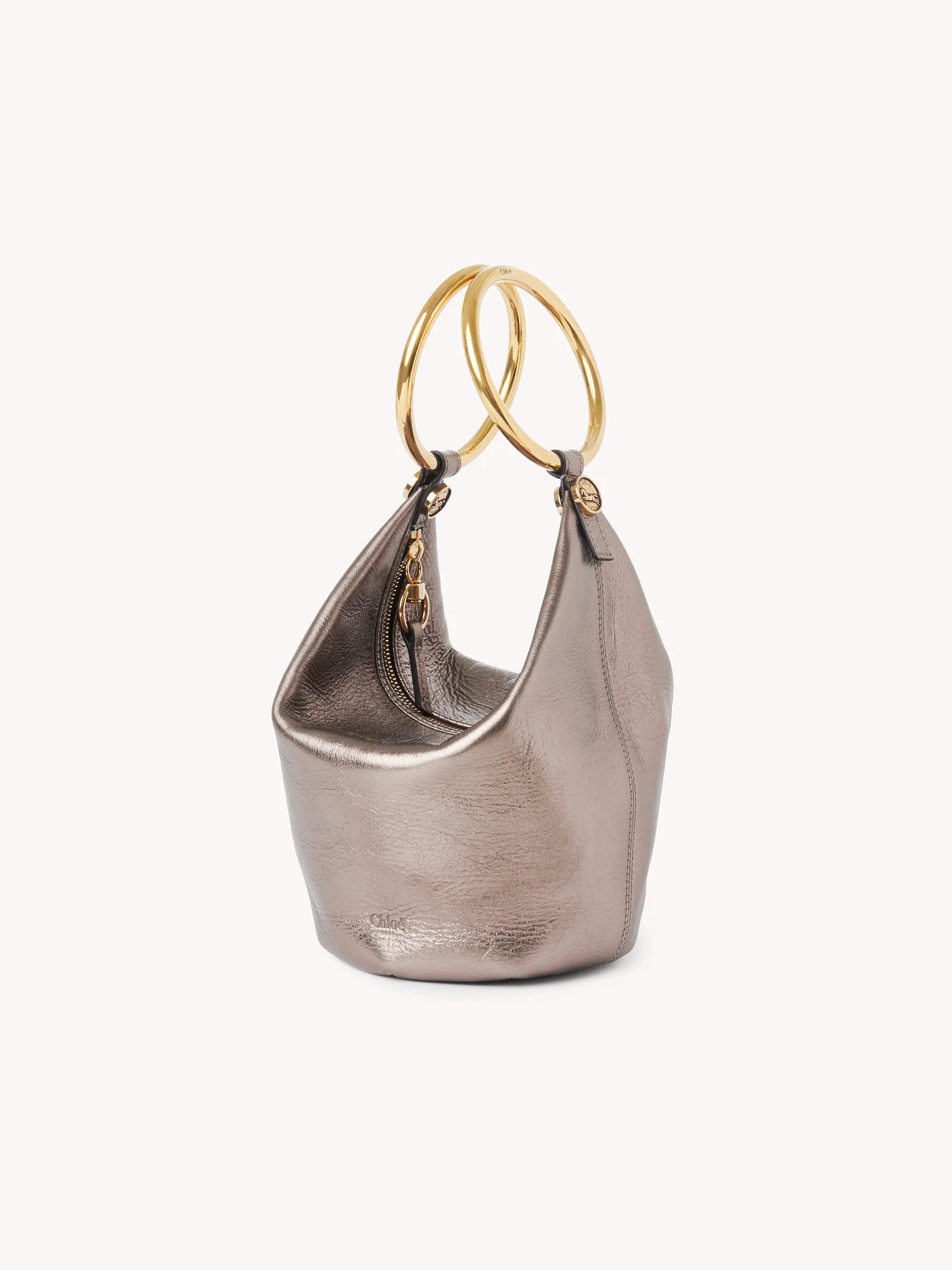 Small Bracelet Bag in Shiny Grey