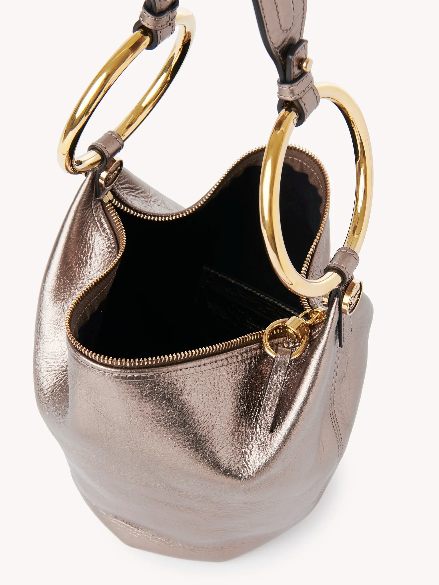 Small Bracelet Bag in Shiny Grey