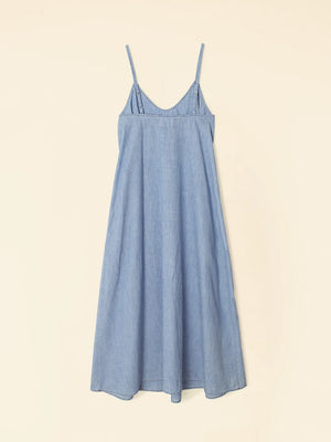 Teague Dress in Dusty Blue