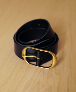 Nili's Belt in Black W/ Antique Brass Buckle